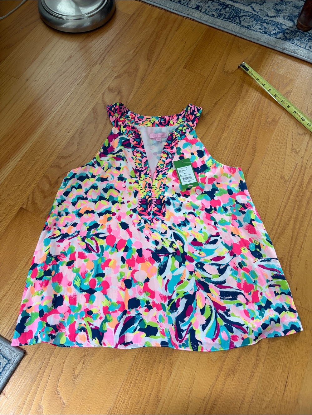 Lilly Pulitzer Achelle Top Size Small multi piña colada club engineered NWT